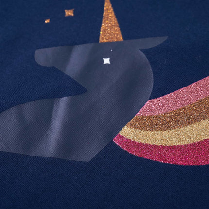Langærmet T-shirt til børn str. 128 marineblå