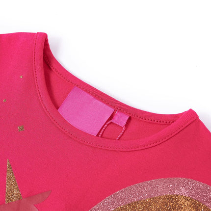 Langærmet T-shirt til børn str. 104 pink