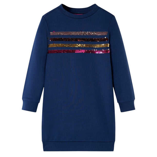 Sweatshirtkjole til børn str. 116 marineblå