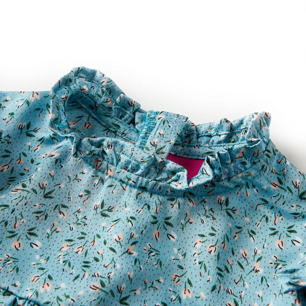 Langærmet kjole til børn str. 140 blå