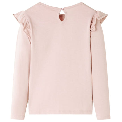 Langærmet T-shirt til børn str. 92 lyserød