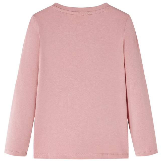Langærmet T-shirt til børn str. 92 lyserød