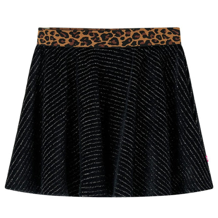 Nederdel til børn str. 128 leopardmønster sort
