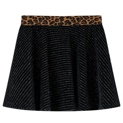 Nederdel til børn str. 128 leopardmønster sort