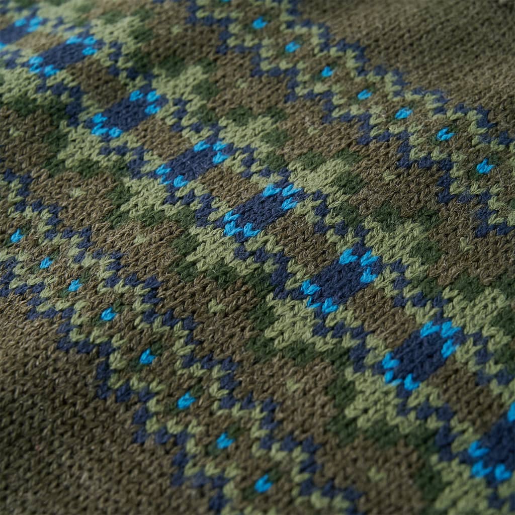 Sweater til børn str. 92 strikket kakifarvet