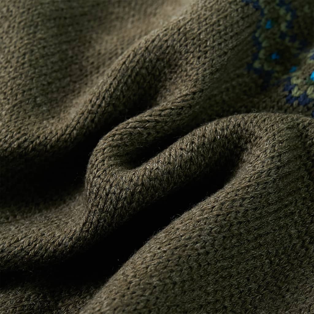Sweater til børn str. 92 strikket kakifarvet