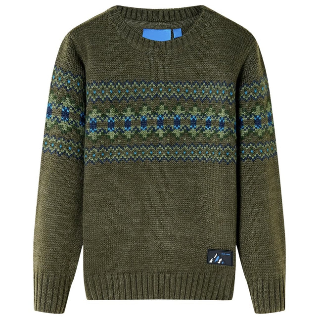Sweater til børn str. 104 strikket kakifarvet