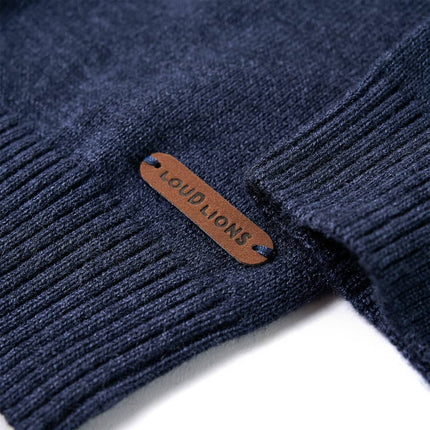 Sweater til børn str. 92 strikket marineblå