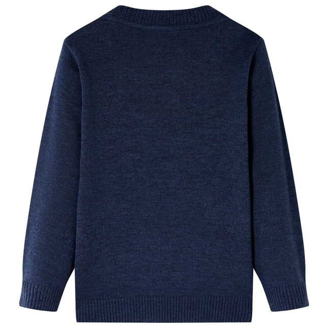 Sweater til børn str. 116 strikket marineblå