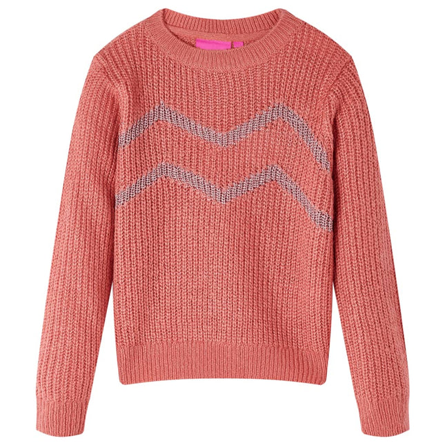 Sweater til børn str. 128 strikket pink