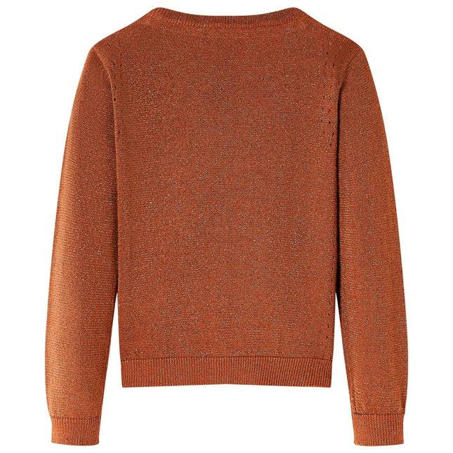 Strikket cardigan til børn str. 104 cognacfarvet