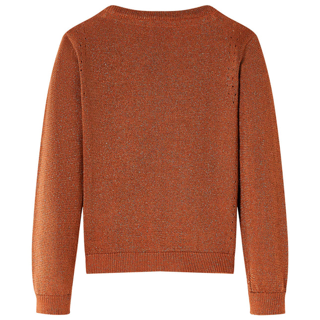 Strikket cardigan til børn str. 116 cognacfarvet