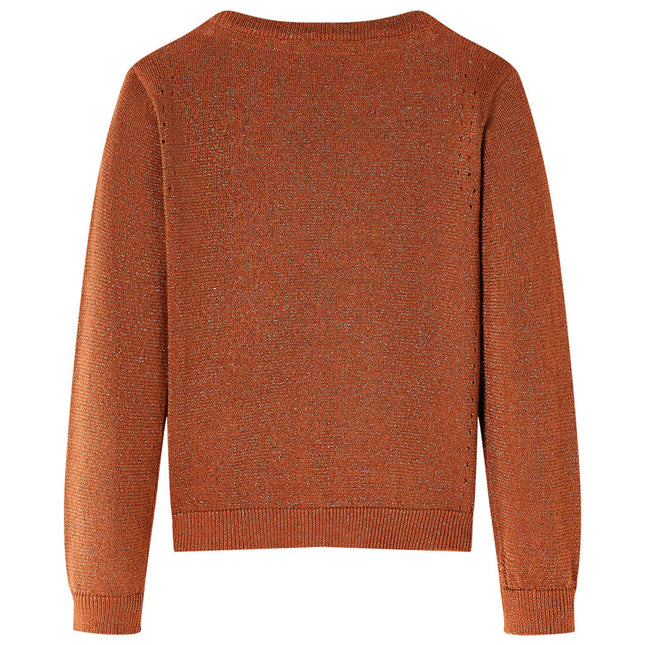 Strikket cardigan til børn str. 128 cognacfarvet