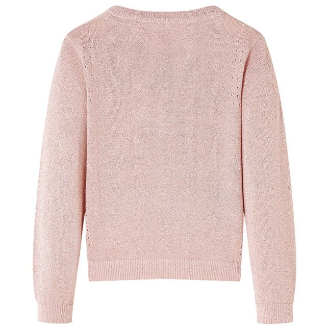 Strikket cardigan til børn str. 92 strik lyserød