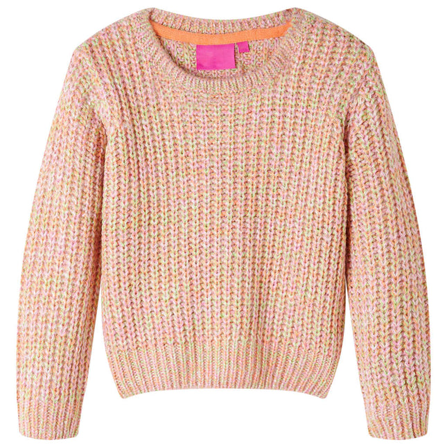 Sweater til børn str. 116 strikket lyserød