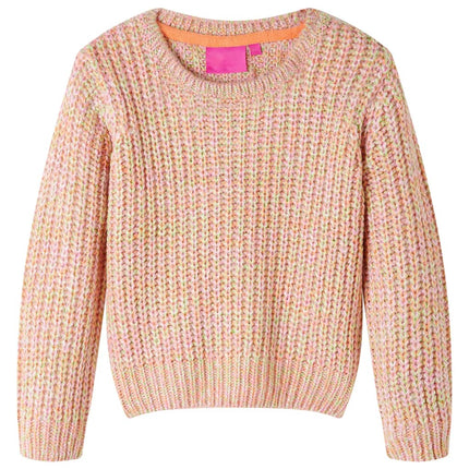 Sweater til børn str. 128 strikket lyserød