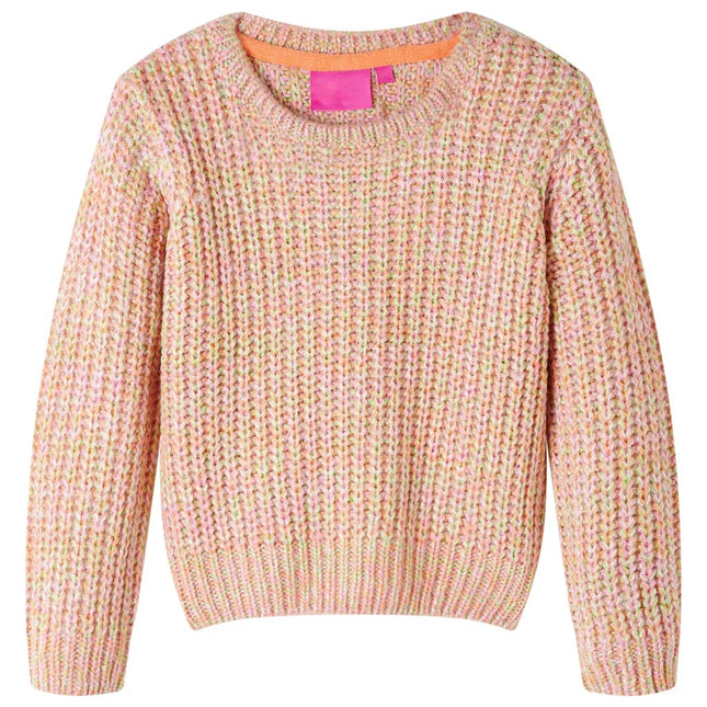 Sweater til børn str. 128 strikket lyserød