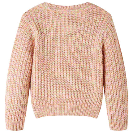 Sweater til børn str. 128 strikket lyserød
