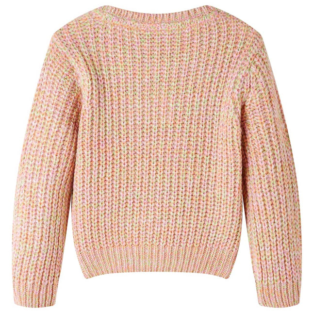 Sweater til børn str. 128 strikket lyserød