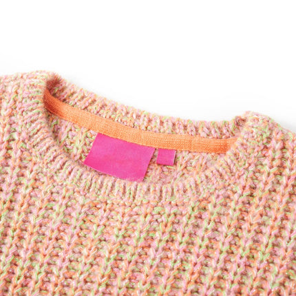 Sweater til børn str. 128 strikket lyserød