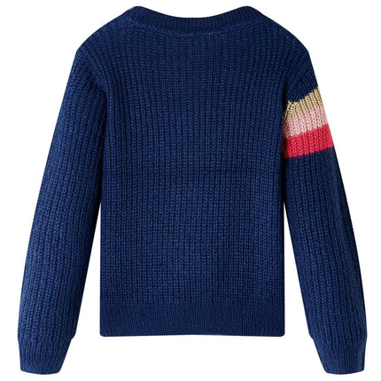 Sweater til børn str. 104 strikket marineblå