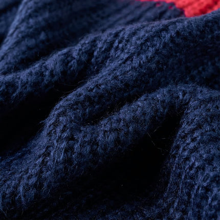 Sweater til børn str. 104 strikket marineblå