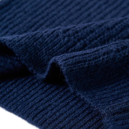 Sweater til børn str. 128 strikket marineblå