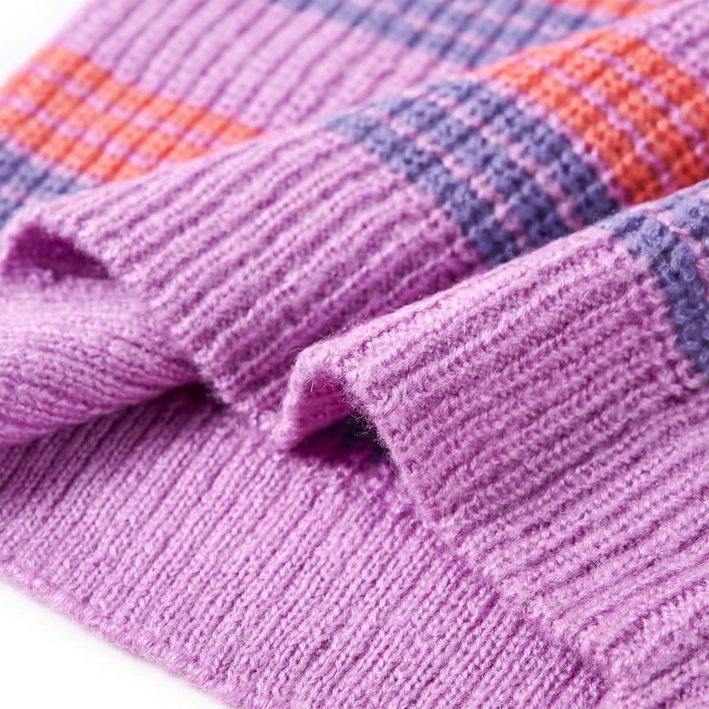 Sweater til børn str. 92 strikket lilla og lyserød