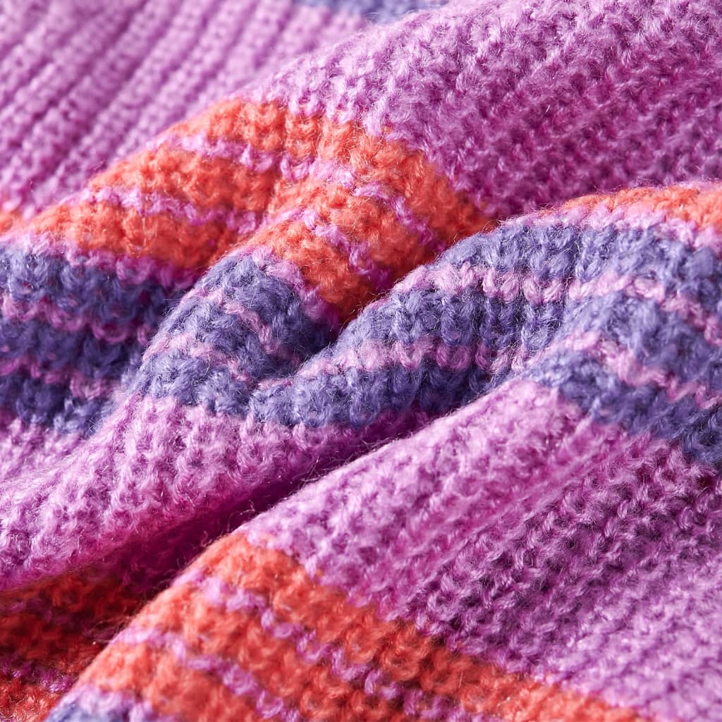 Sweater til børn str. 92 strikket lilla og lyserød