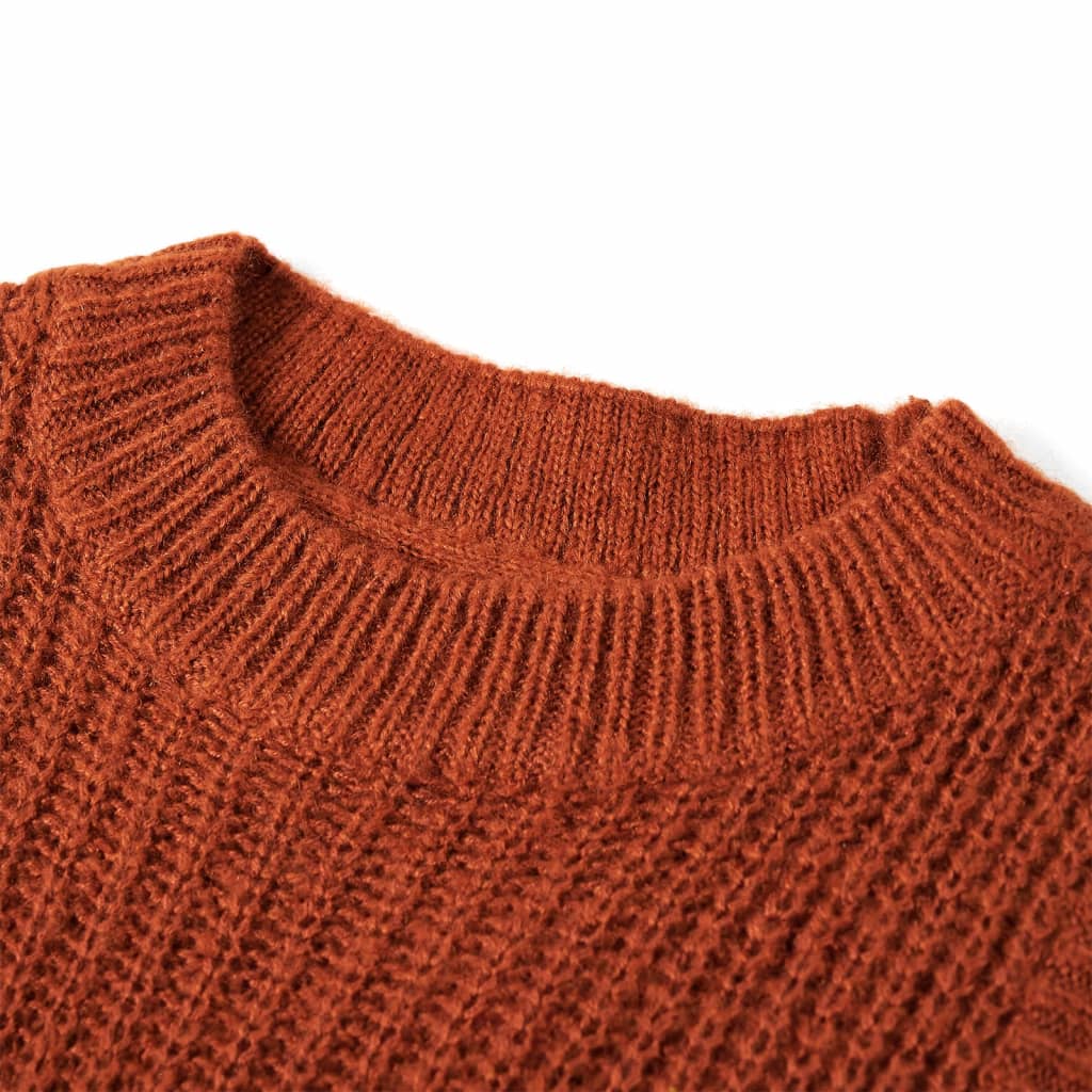 Strikket vest til børn str. 92 strikket cognacfarvet