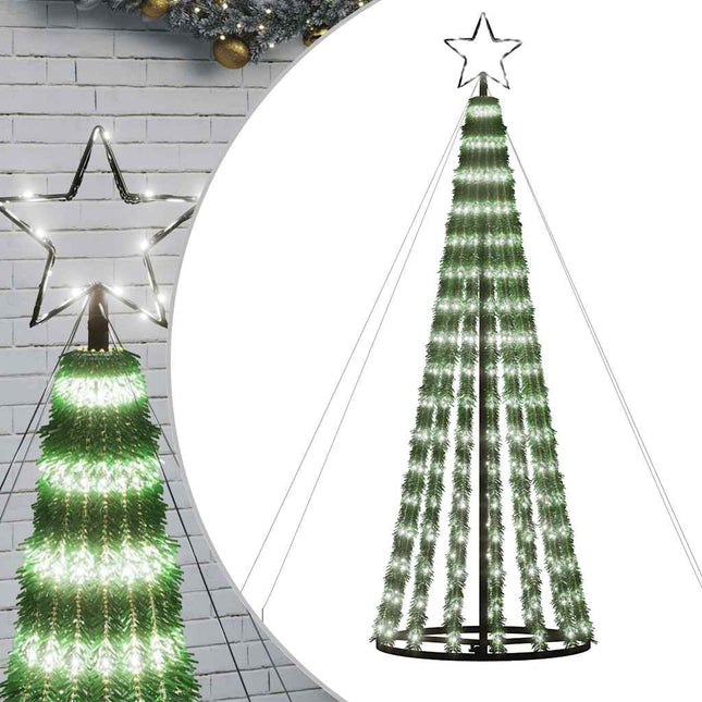 LED-juletræ 275 LED'er 180 cm koldt hvidt lys
