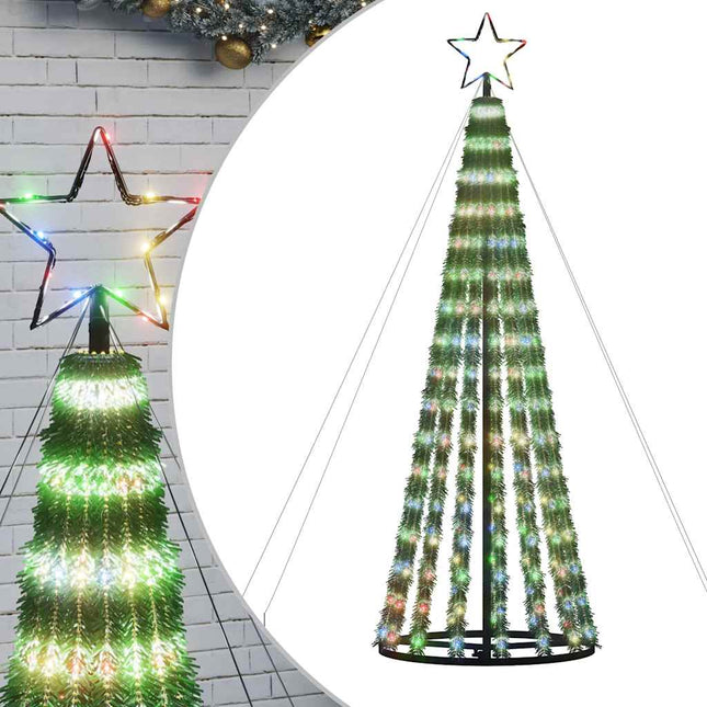 LED-juletræ 275 LED'er 180 cm farverigt lys