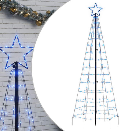 LED-juletræ med spyd 220 LED'er 180 cm blåt lys