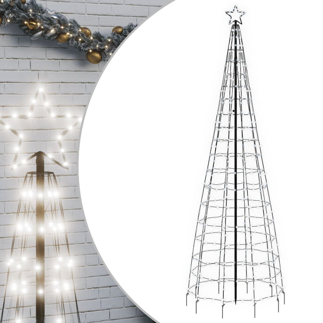 LED-juletræ med spyd 570 LED'er 300 cm koldt hvidt lys
