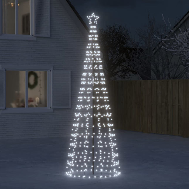 LED-juletræ med spyd 570 LED'er 300 cm koldt hvidt lys