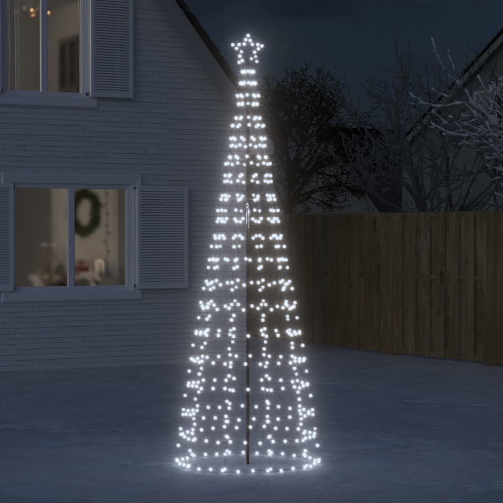 LED-juletræ med spyd 570 LED'er 300 cm koldt hvidt lys