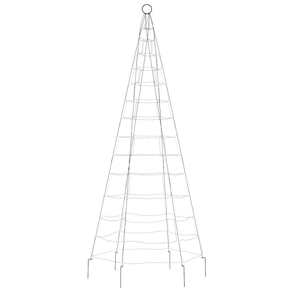 LED-juletræ til flagstang 200 LED'er 180 cm koldt hvidt lys