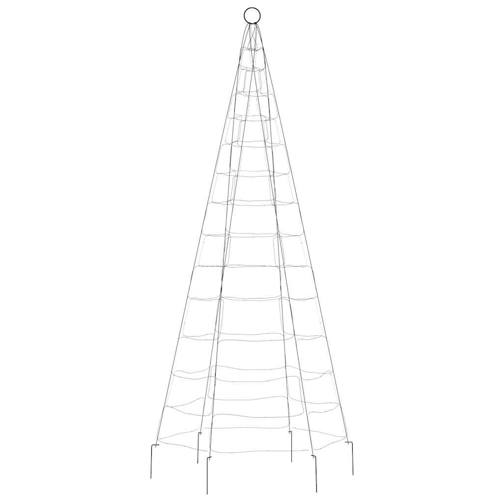 LED-juletræ til flagstang 200 LED'er 180 cm flerfarvet lys