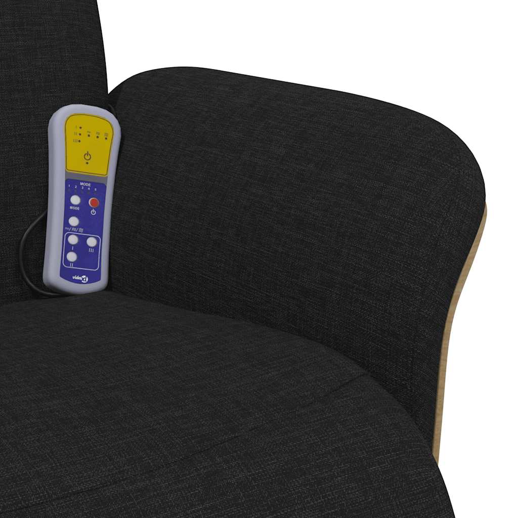 massagestol med fodstøtte stof sort