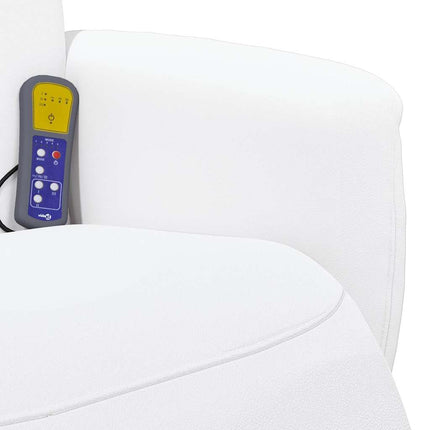 massagestol med fodstøtte kunstlæder hvid