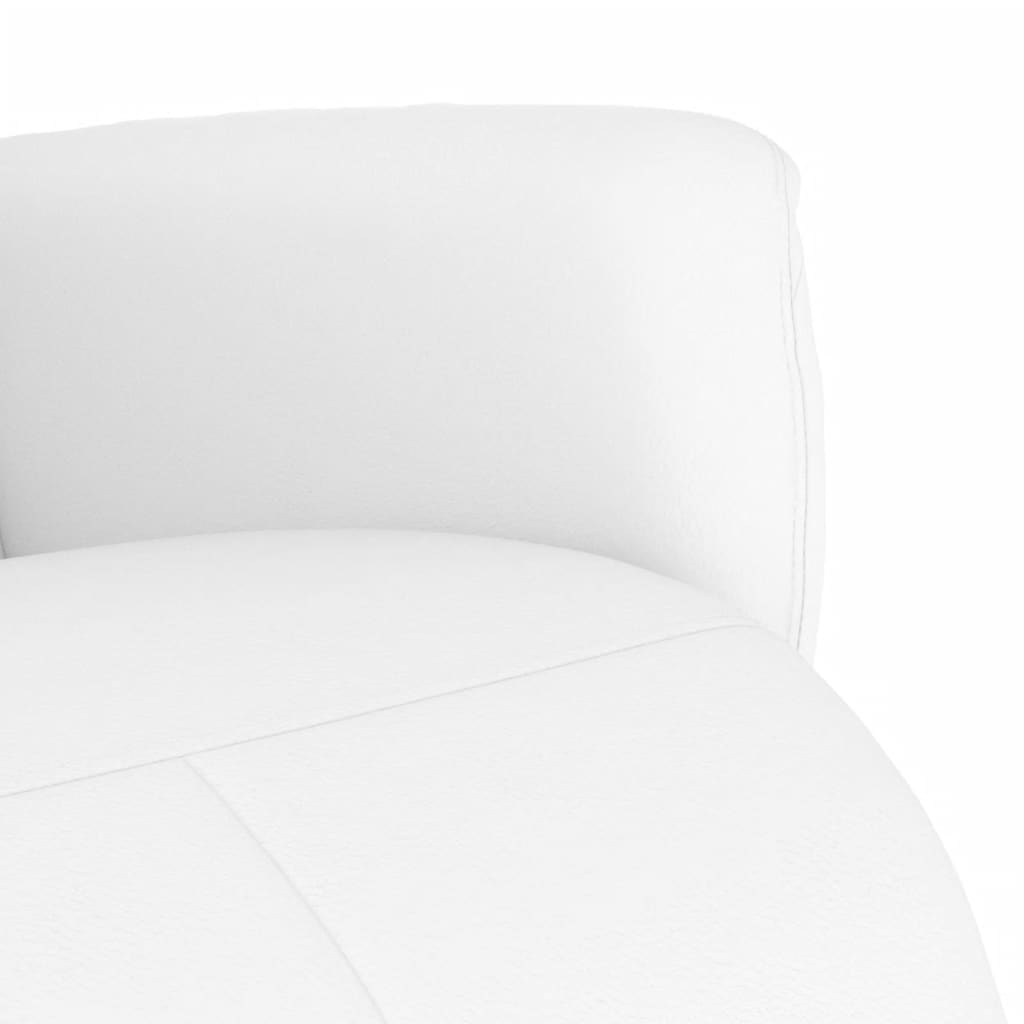 hvilestol med fodstøtte kunstlæder hvid