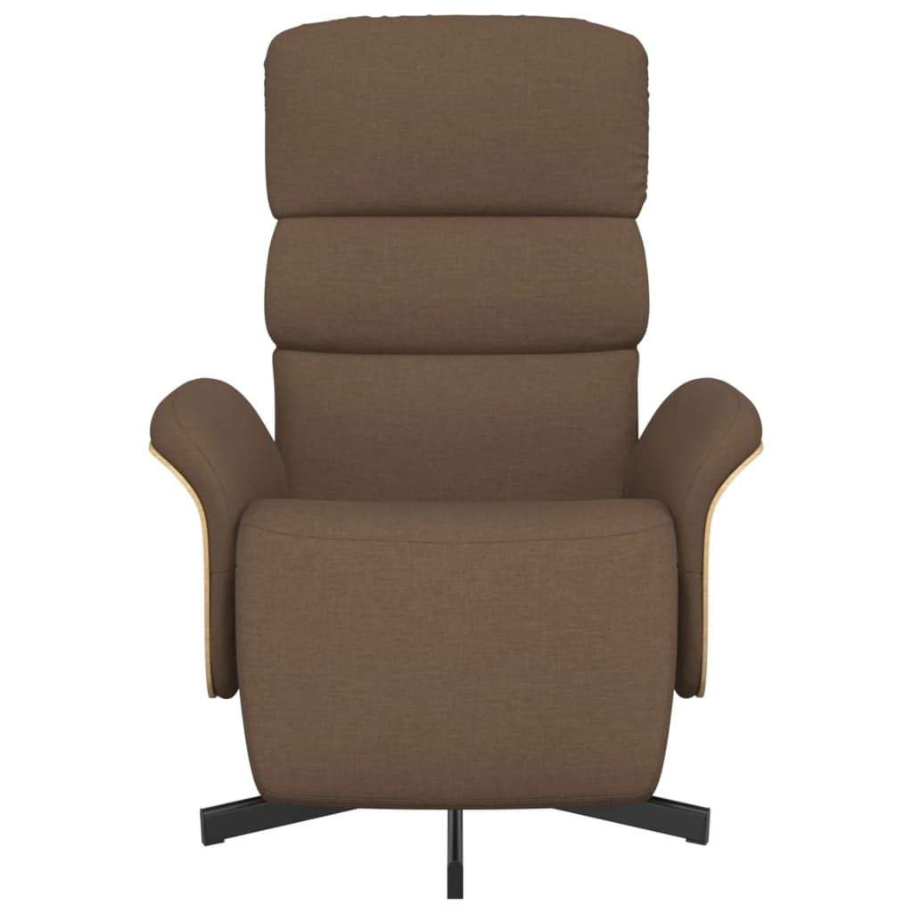 lænestol med fodstøtte stof brun