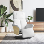 hvilestol med fodstøtte kunstlæder hvid