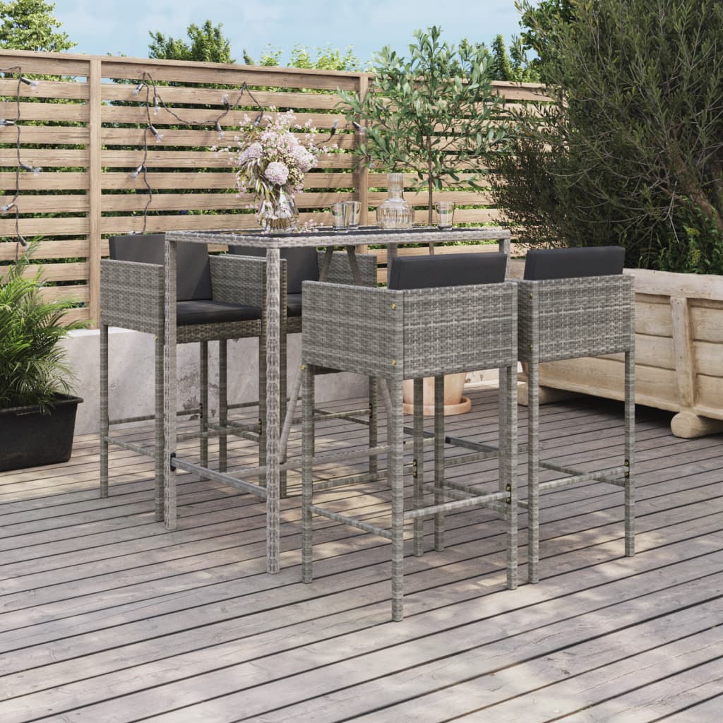 barst til haven 5 dele med hynder polyrattan gr