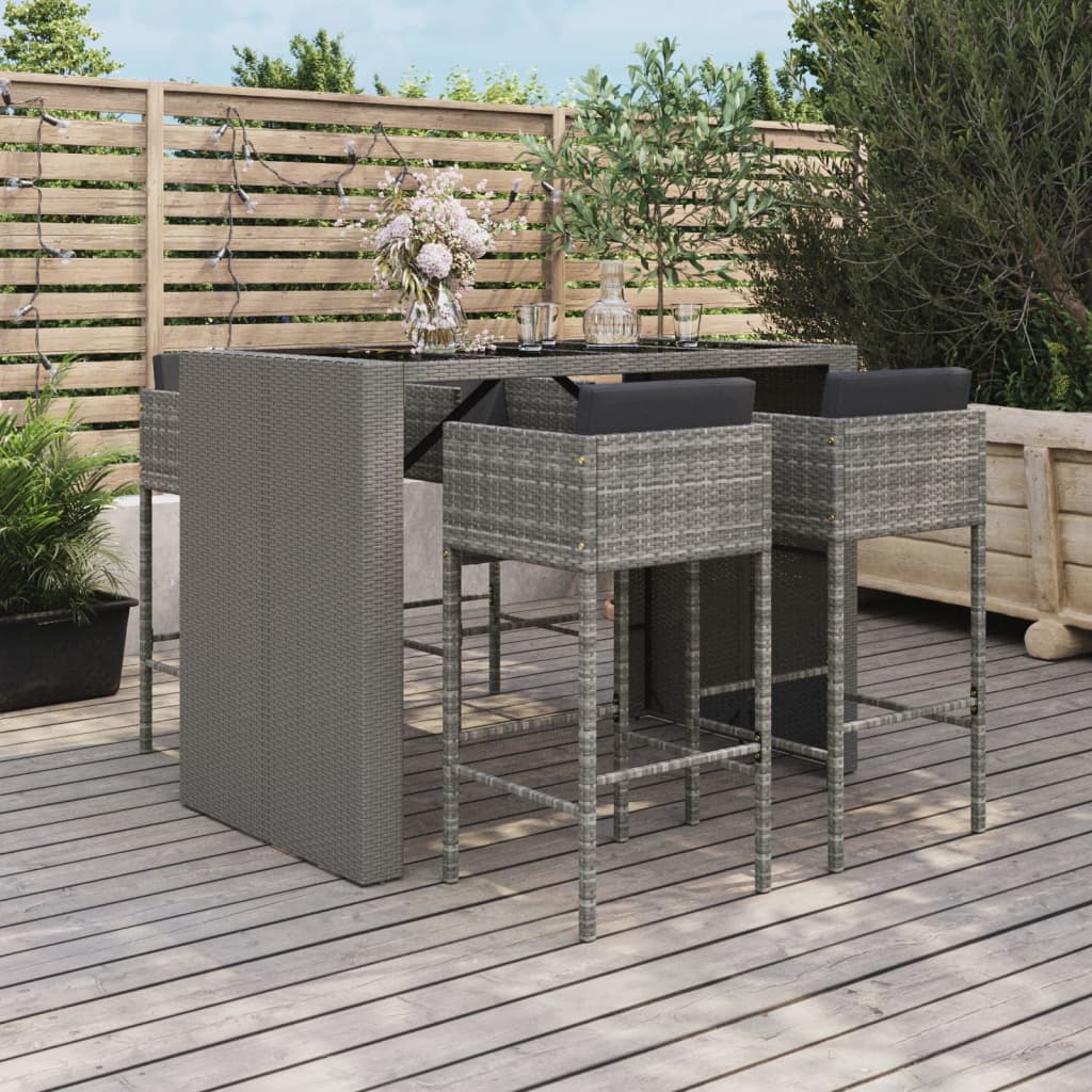 barst til haven 5 dele med hynder polyrattan gr