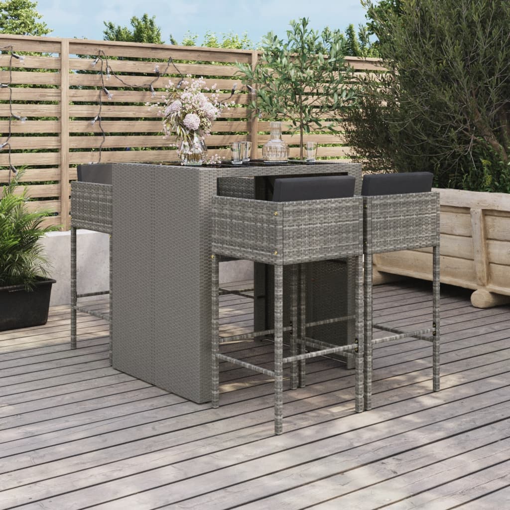 barst til haven 5 dele med hynder polyrattan gr