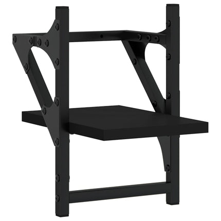 væghylder med stænger 2 stk. 20x25x30 cm sort
