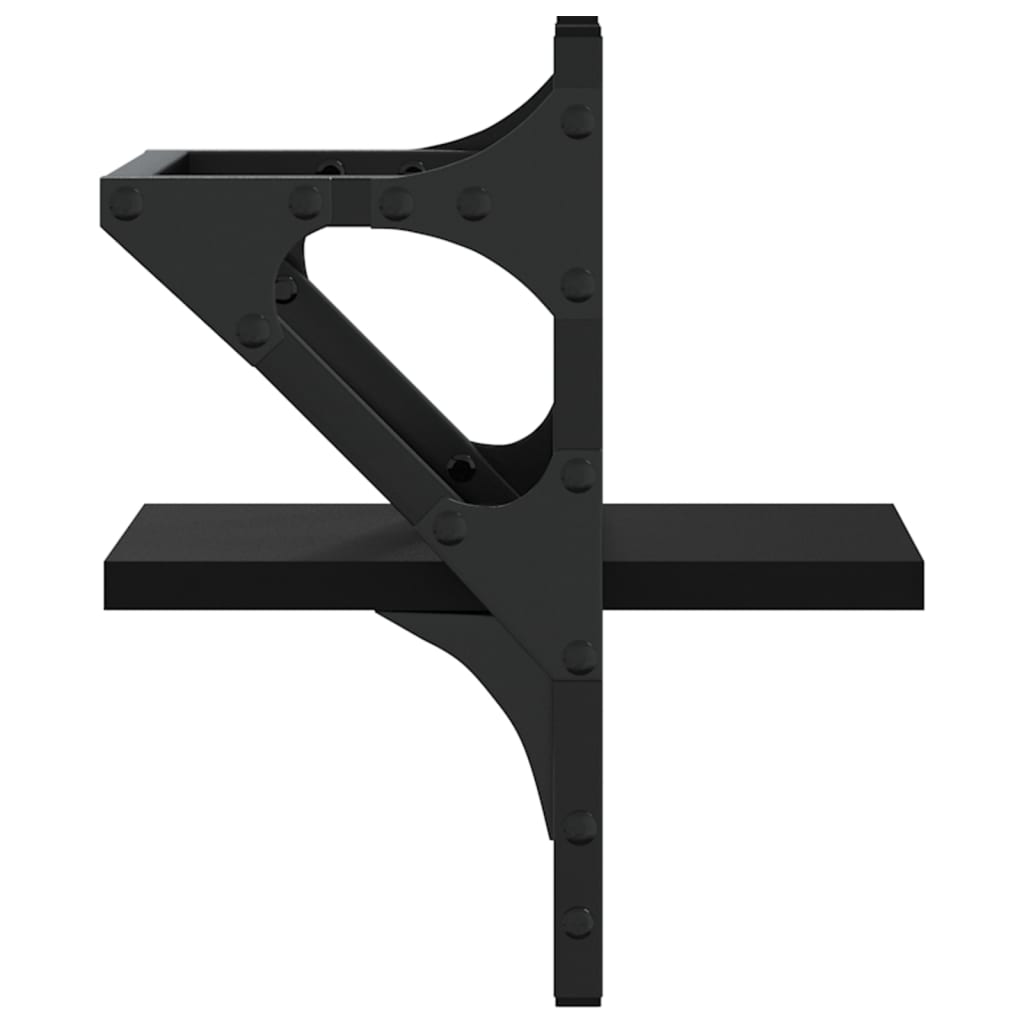 væghylder med stænger 2 stk. 20x25x30 cm sort