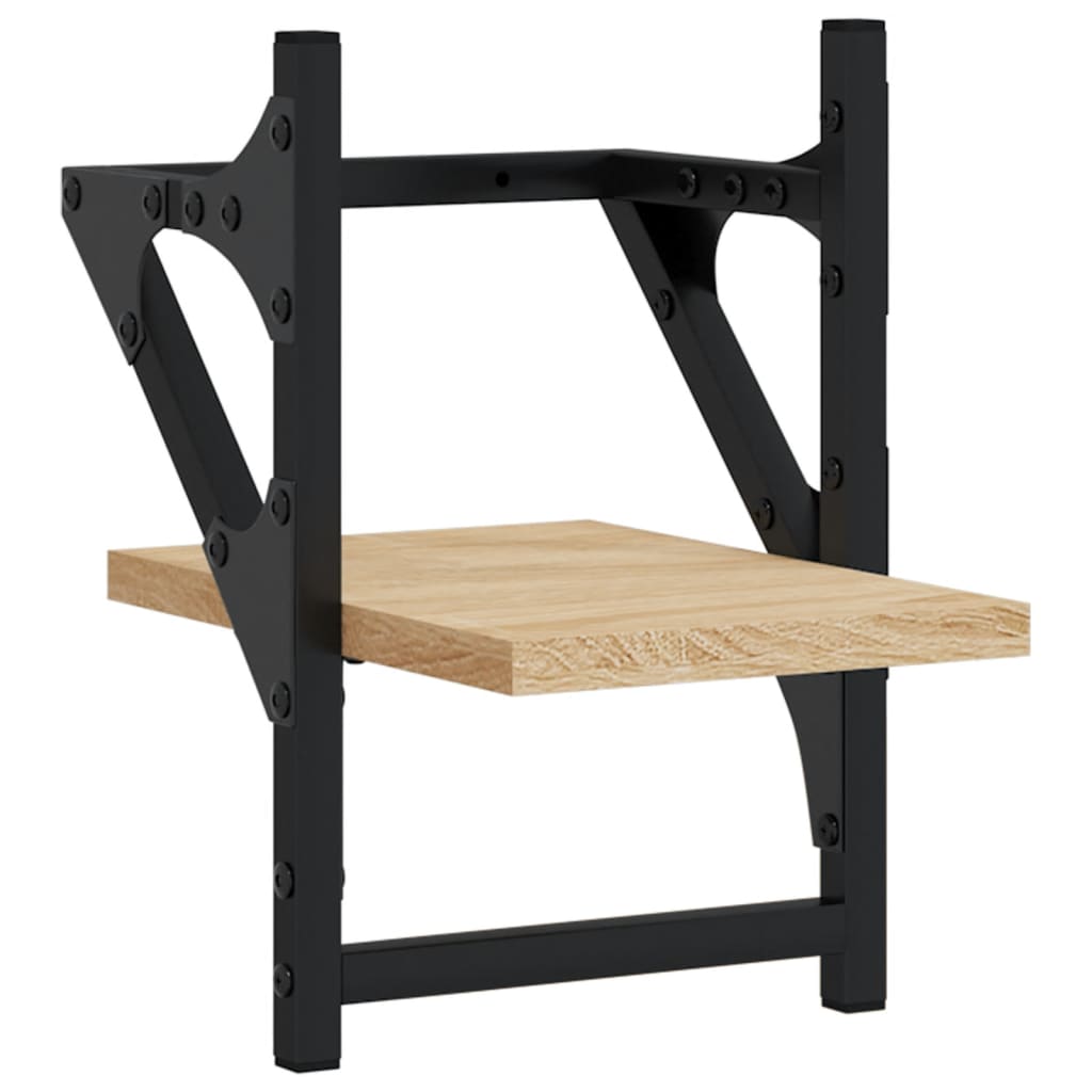 væghylder med stænger 2 stk. 20x25x30 cm sonoma-eg