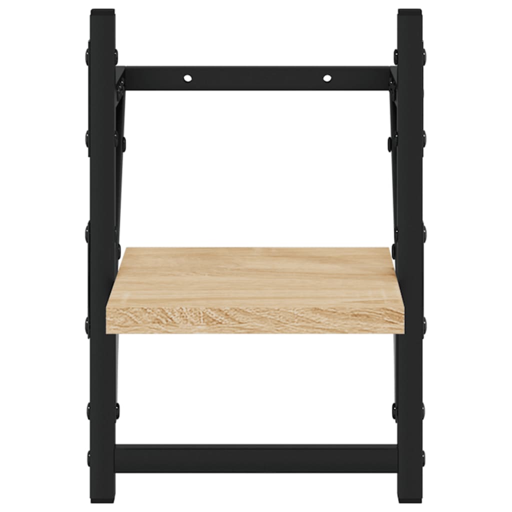 væghylder med stænger 2 stk. 20x25x30 cm sonoma-eg